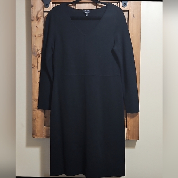 Talbots Dresses & Skirts - Talbots Black Merino Wool Midi Sweater Dress Long Sleeve L Petite